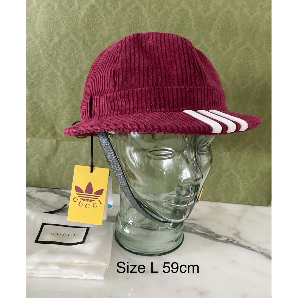 Gucci + Adidas GG Foldable Corduroy Golf Hat 'red'